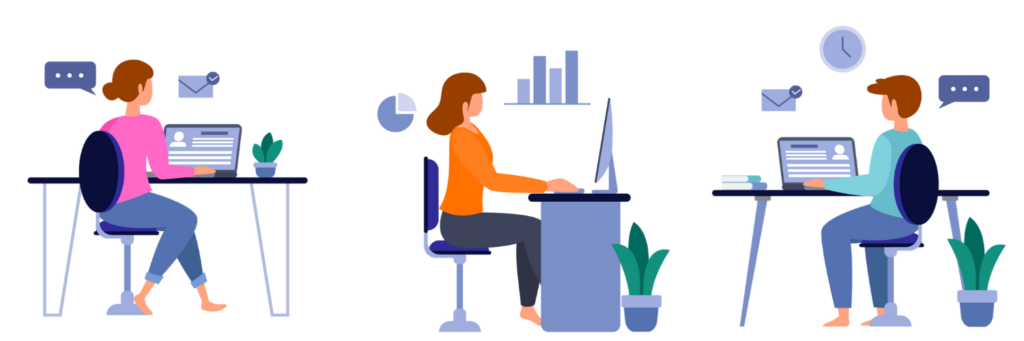 working in the office