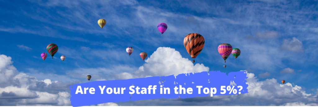 Hot air balloons representing your staff and competitors' staff. Who will soar higher and get ahead?